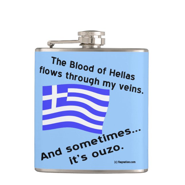 Blod från Hellas och Ouzo Fickplunta (Framsidan)