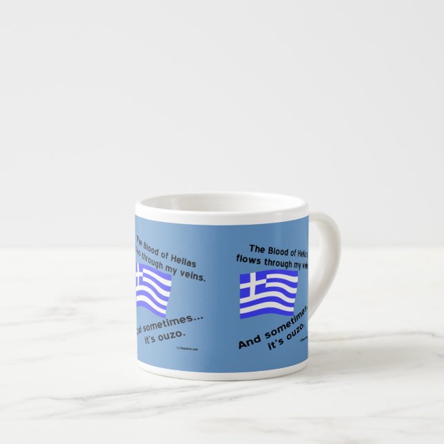 Blod från Hellas och Ouzo gånger 3 Espressomugg (Framsida höger)