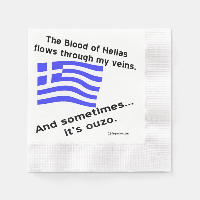 Blod från Hellas & Ouzo Pappersservett (Framsidan)