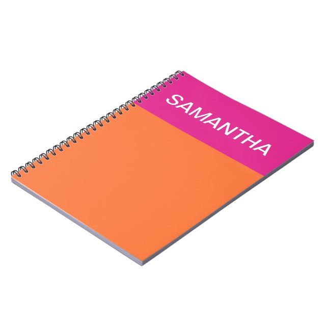 Blod från shock rosa och Orange Färg Anteckningsbok (Vänstra Sidan)