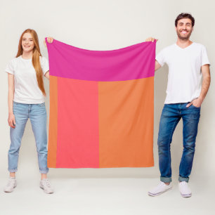Blod från shock rosa och Orange Färg Fleecefilt