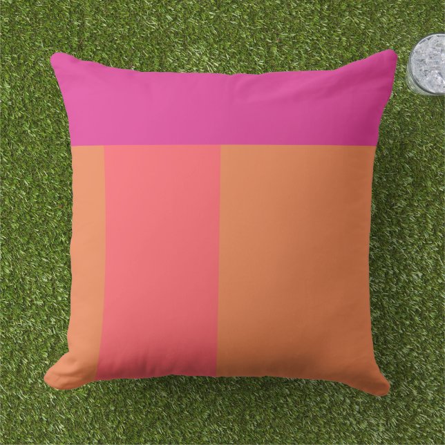 Blod från shock rosa och Orange Färg Kudde (Gräs)