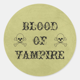 Blod från Vampyre Vintage Halloween-försegling Runt Klistermärke