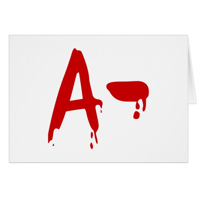 Blod Group A- Negativa #Horror Hospital Hälsningskort (Framsidan Horizontal)