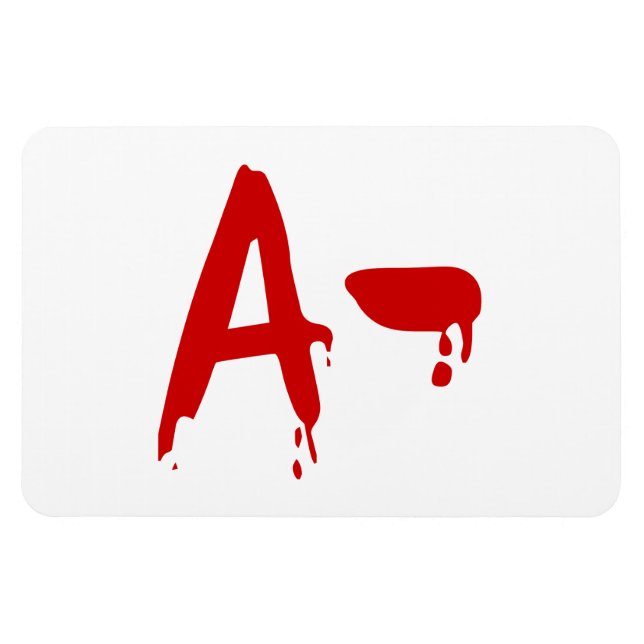 Blod Group A- Negativa #Horror Hospital Magnet (Horisontell)