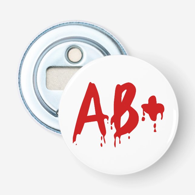 Blod Group AB+ Positive #Horror Hospital Flasköppnare (Framsidan)
