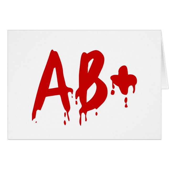 Blod Group AB+ Positive #Horror Hospital Hälsningskort (Framsidan Horizontal)