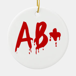 Blod Group AB+ Positive #Horror Hospital Julgransprydnad Keramik