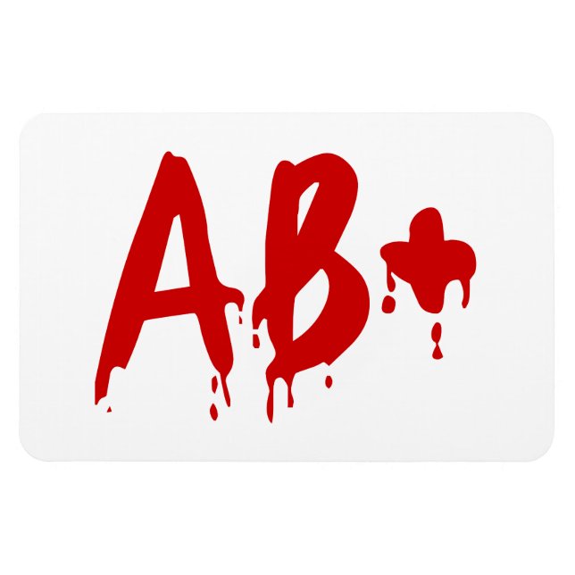 Blod Group AB+ Positive #Horror Hospital Magnet (Horisontell)
