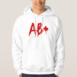Blod Group AB+ Positive #Horror Hospital Tröja Med Luva