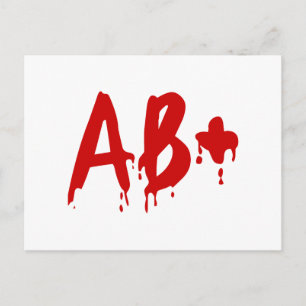 Blod Group AB+ Positive #Horror Hospital Vykort