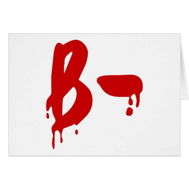 Blod Group B- Negativa #Horror Hospital Hälsningskort (Framsidan Horizontal)