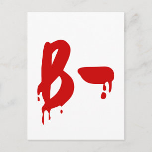 Blod Group B- Negativa #Horror Hospital Vykort
