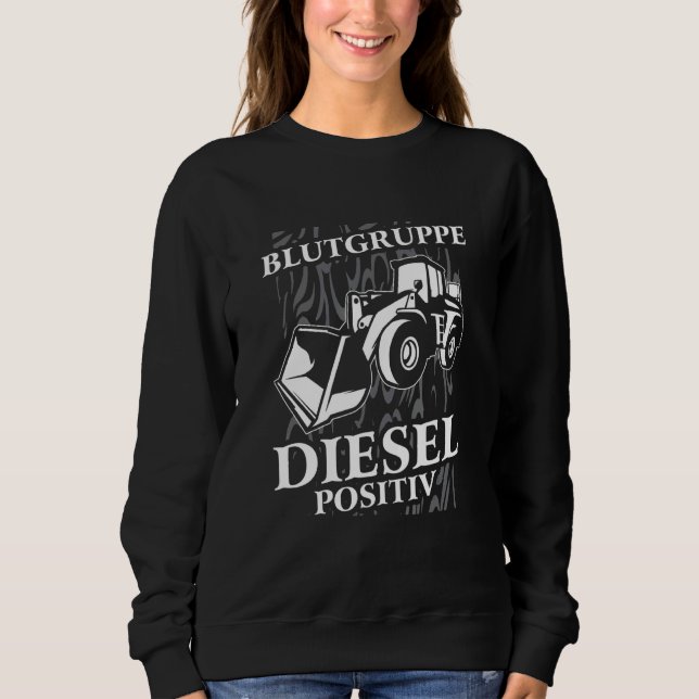 Blod Group Diesel Positive Excavator Loader Wheel T Shirt (Framsida)