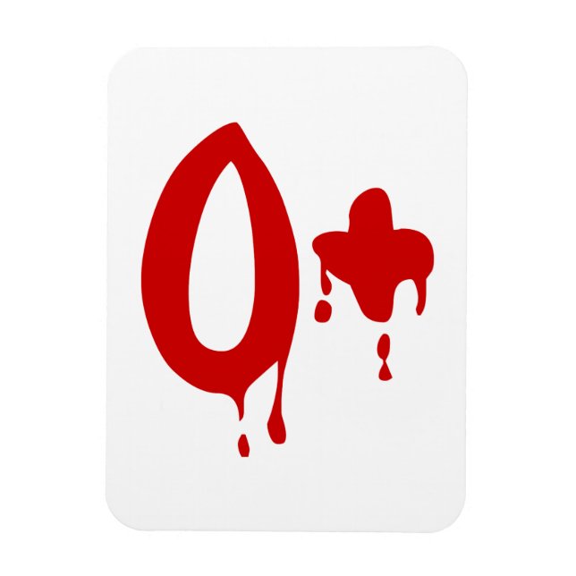 Blod Group O+ Positive #Horror Hospital Magnet (Vertikal)