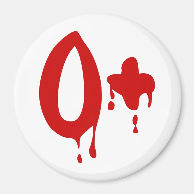 Blod Group O+ Positive #Horror Hospital Magnet (Framsidan)