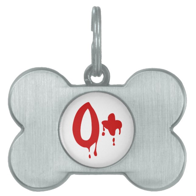 Blod Group O+ Positive #Horror Hospital Namnbricka Husdjur (Framsidan)