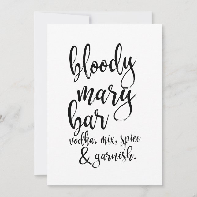 Blod Mary Bar Prisvärt Bröllopsskylt (Framsida)