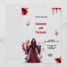 BLOD OCH SKELETT-HALLOWEENFEST INVITATION JULKORT