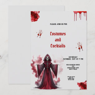 BLOD OCH SKELETT-HALLOWEENFEST INVITATION JULKORT