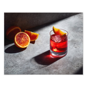 Blod Orange Cocktail Djärv Skuggspel Fototryck