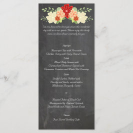 Blod Orange Flower Chalkboard Bröllop Menu Meny