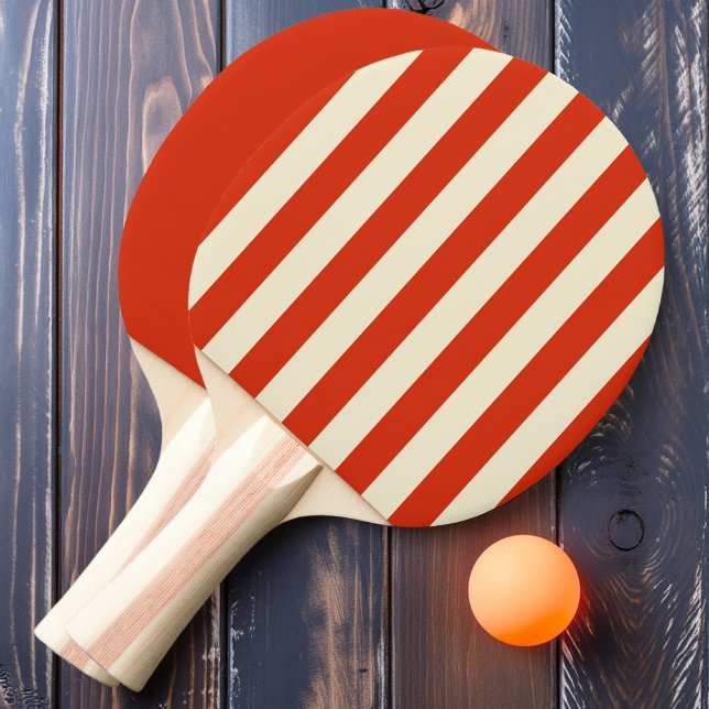 Blod Orange Polo-randig och enfärgad Pingisracket (Skapare uppladdad)