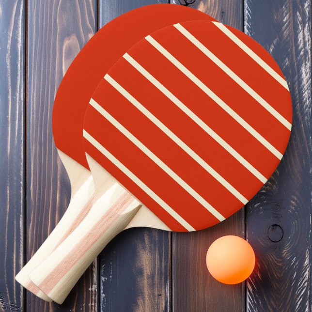 Blod Orange Randig och enfärgad Pingisracket (Skapare uppladdad)