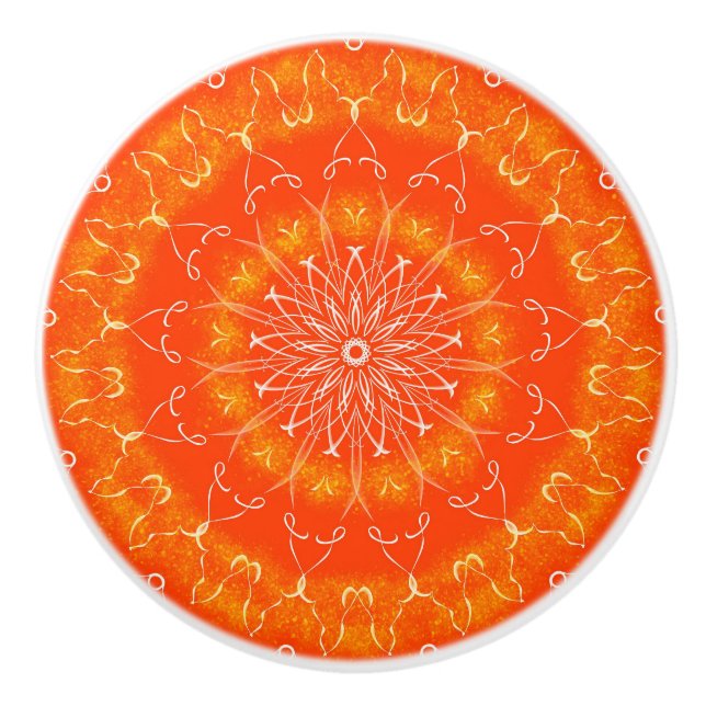 Blod Orange Skåpshandtag Knopp (Framsidan)