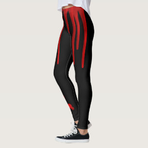 Blod på svart leggings