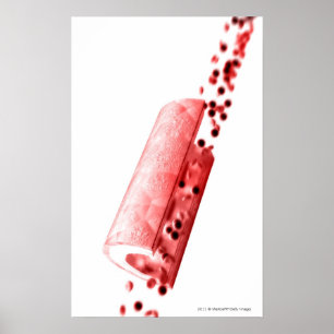 Blod som flödar till och med en artär poster