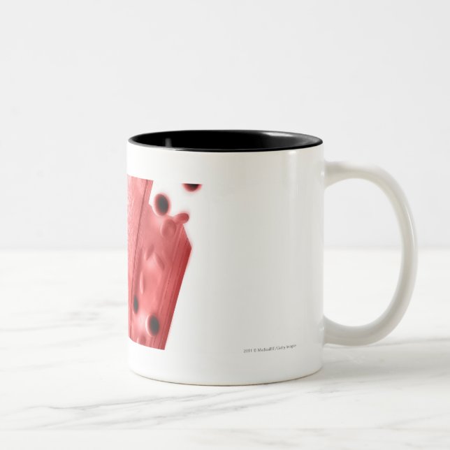 Blod som flödar till och med en artär Två-Tonad mugg (Höger)