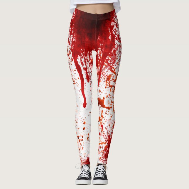 Blod Splatter Horror Leggings (Framsida)