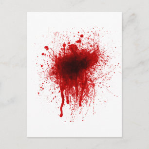 Blod Splatter Realistic Vykort