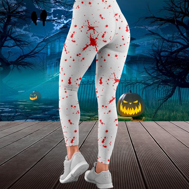 Blod Splatter Red & White Halloween Leggings (Blood Splatter Red & White Halloween Leggings)