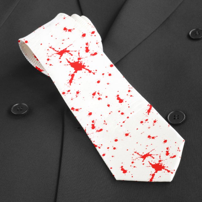 Blod Splatter Red & White Halloween Slips (Blood Splatter Red & White Halloween Neck Tie)