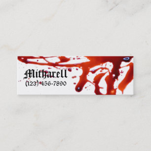 Blod Splattered den magra visitkorten Mini Visitkort