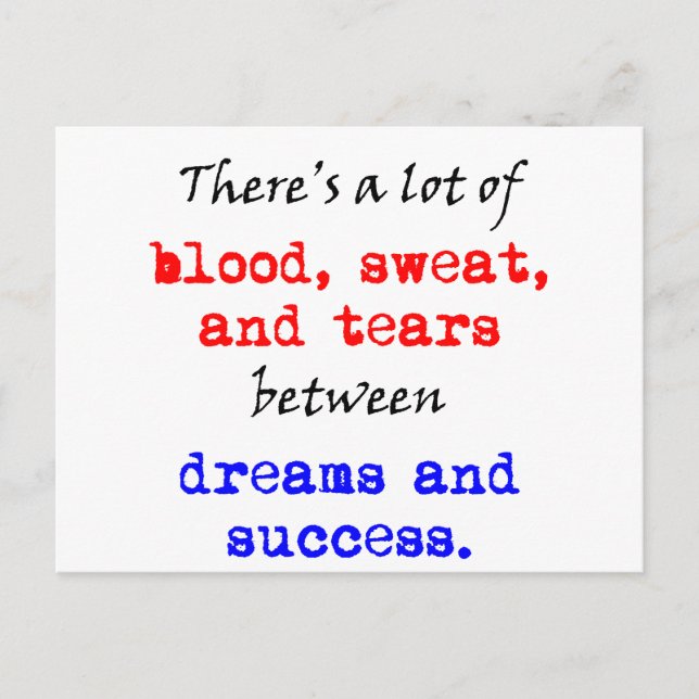 Blod Sweat and Tårar Vykort (Framsida)