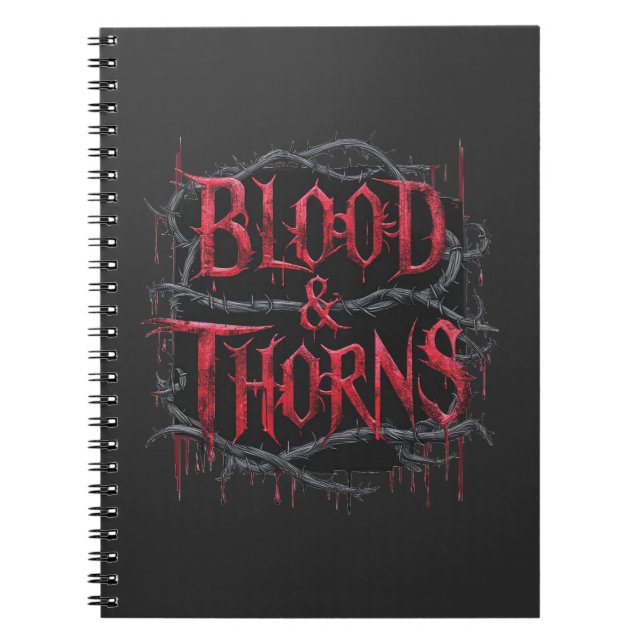 Blod & Thorns Gothic Design - Mörk och Edgy Anteckningsbok (Framsidan)