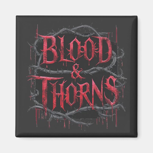 Blod & Thorns Gothic Design - Mörk och Edgy Magnet (Framsidan)
