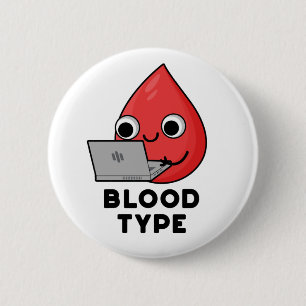 Blod Type Funny Blood Drop Pun Knapp