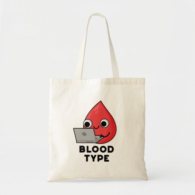 Blod Type Funny Blood Drop Pun Tygkasse (Framsidan)