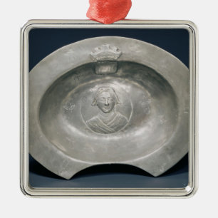 Blöda bunke, fransk, 15th århundrade, pewter julgransprydnad metall