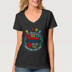 Blöda dem som ser livet genom en annan vind t shirt