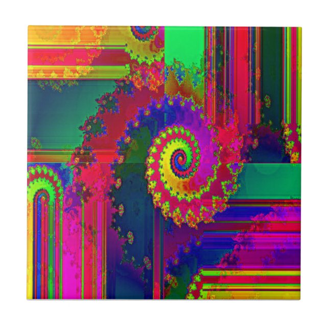 Blöda färgFractal Kakelplatta (Framsidan)