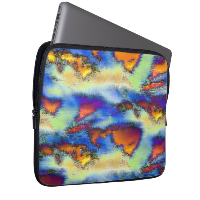 Blöda moln på orange, struktur eller förskjutning laptop fodral (Framsidan Höger)