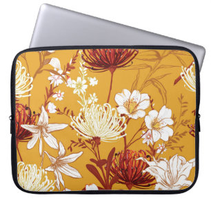 Blodåtergång: Ej färdig Blommigt Line Art Laptop Fodral