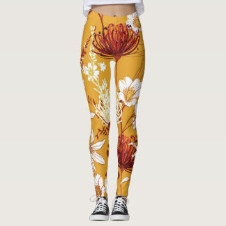 Blodåtergång: Ej färdig Blommigt Line Art Leggings