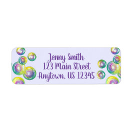 Blodbad Soap Bubbles Personlig Lila Returadress Etikett