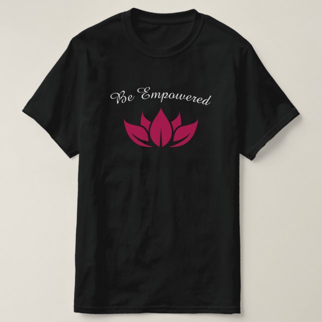 Blodbärande Rosa Lotus Vatten Lily ska vara utrust T Shirt (Design framsida)